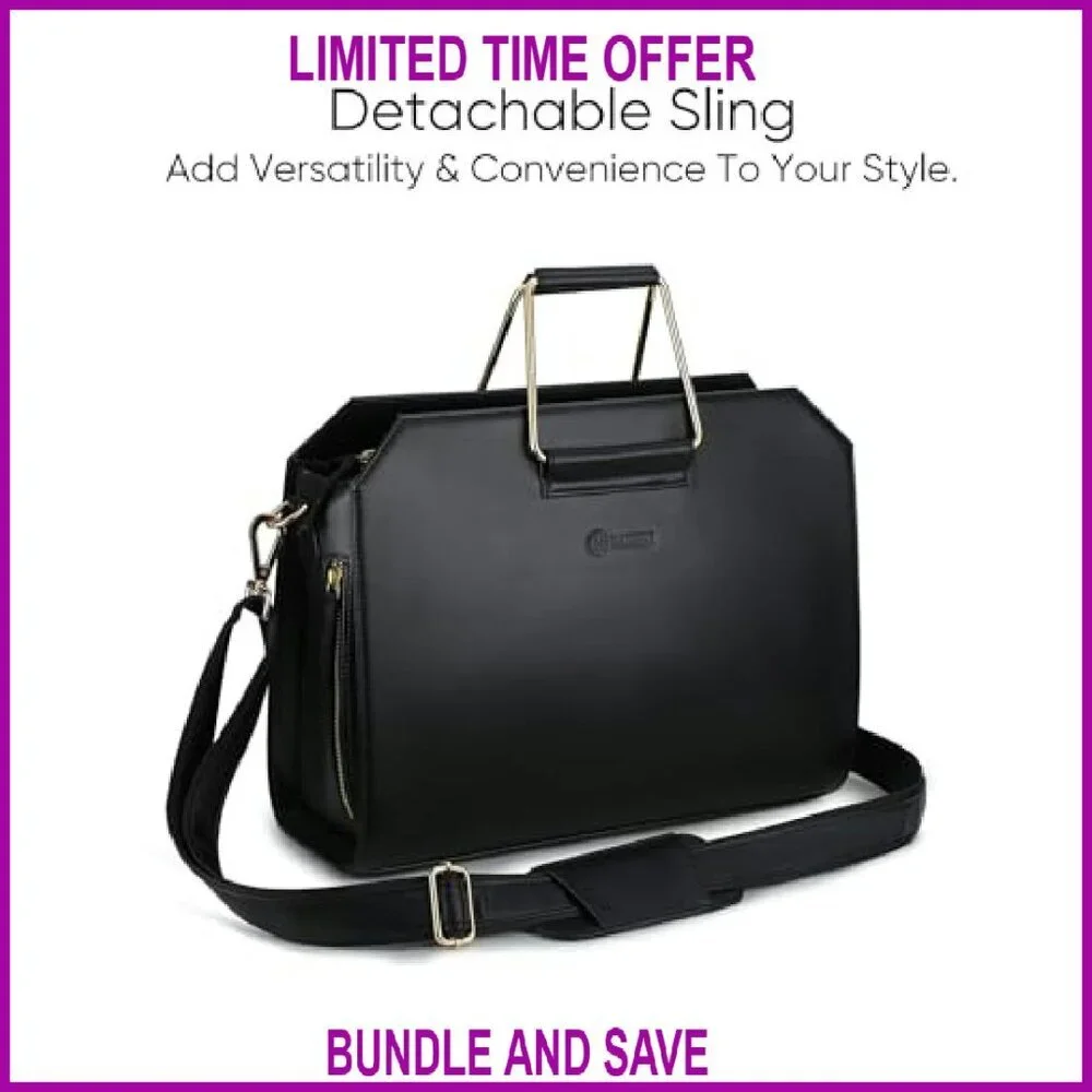 Vegan Leather Laptop Tote Bag 15.6